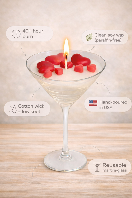 Sweetheart Martini Candle